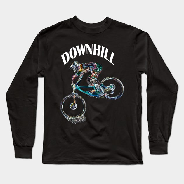 mtb downhill Long Sleeve T-Shirt by rickylabellevie